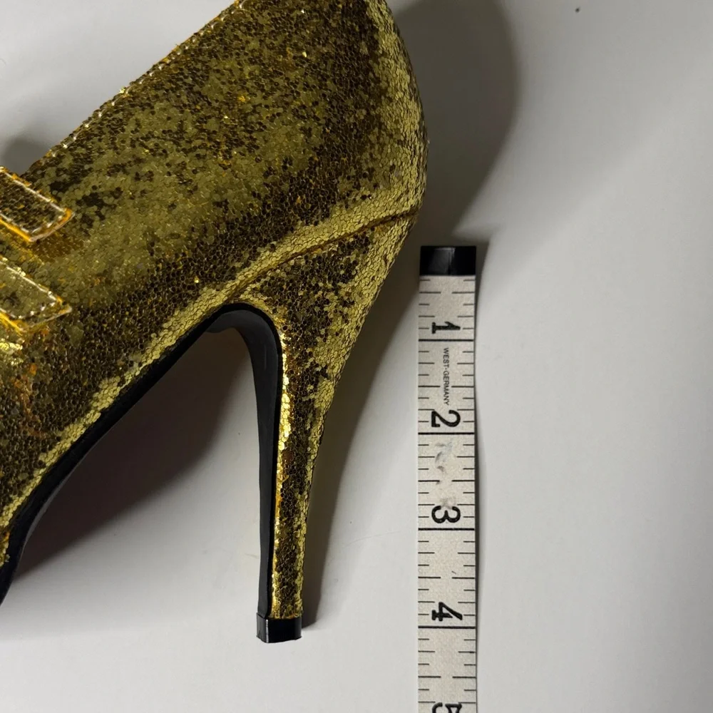 Ellie Platform Double Strap Glitter Mary Jane Size 8